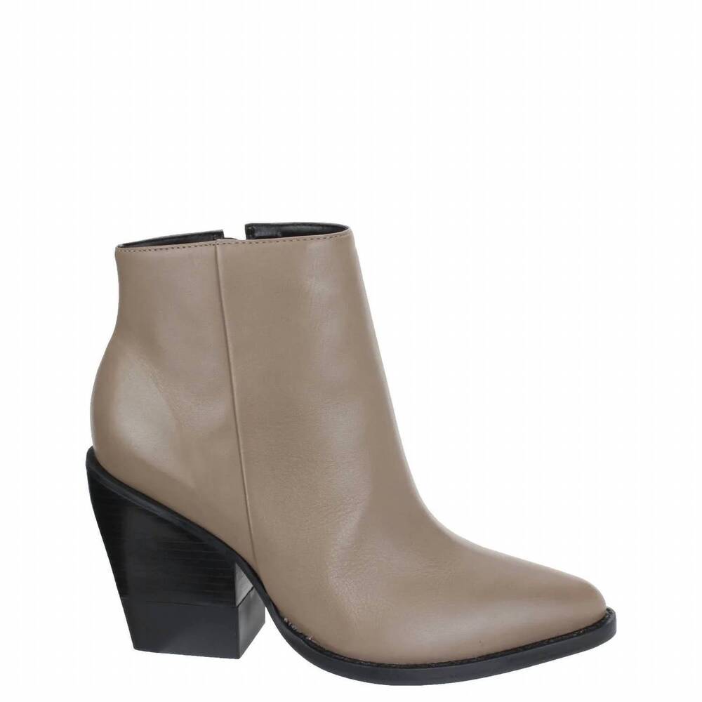 NEW CARRANO women's stella leather booties in charcoal